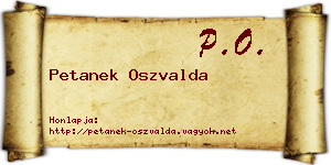 Petanek Oszvalda névjegykártya